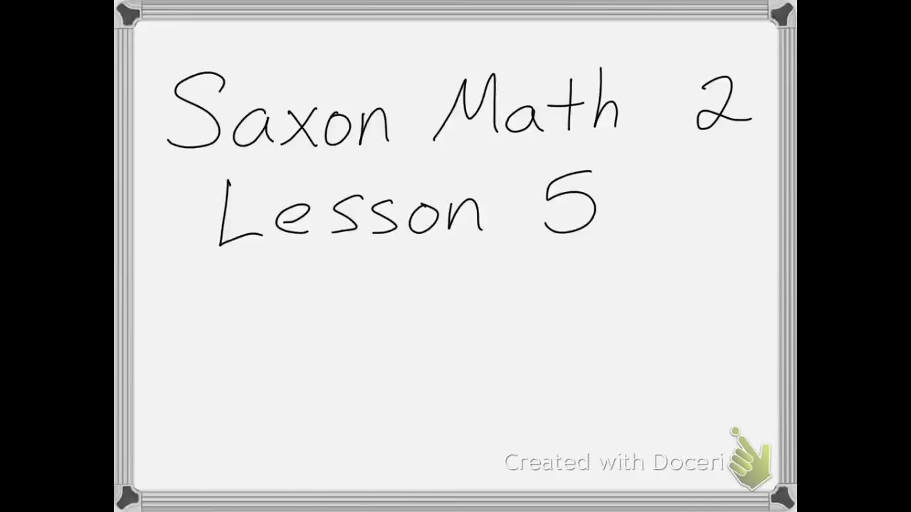 Saxon Math Grade 2 Lesson 5