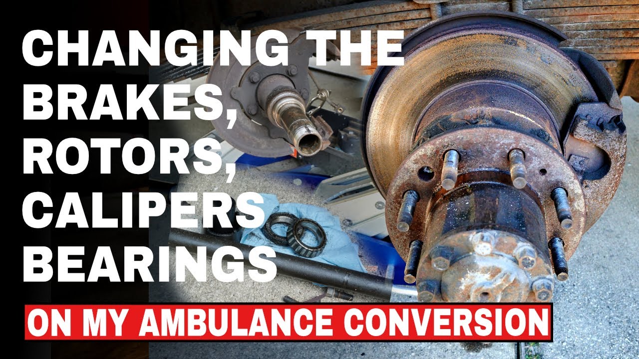 Replace The Brakes, caliper and Rotor on a Ford E450 / E350 Ambulance or dually Truck