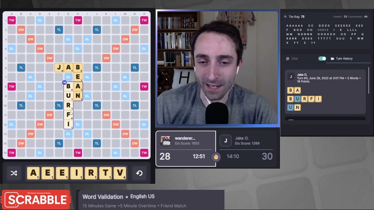 Playscrabble.com with Will Anderson 28 June 2022