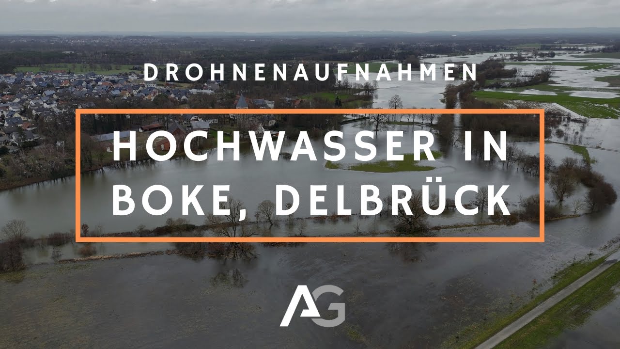 Hochwasser der Lippe in Boke (Delbrück) - Cinematic - DJI Mini 4 Pro