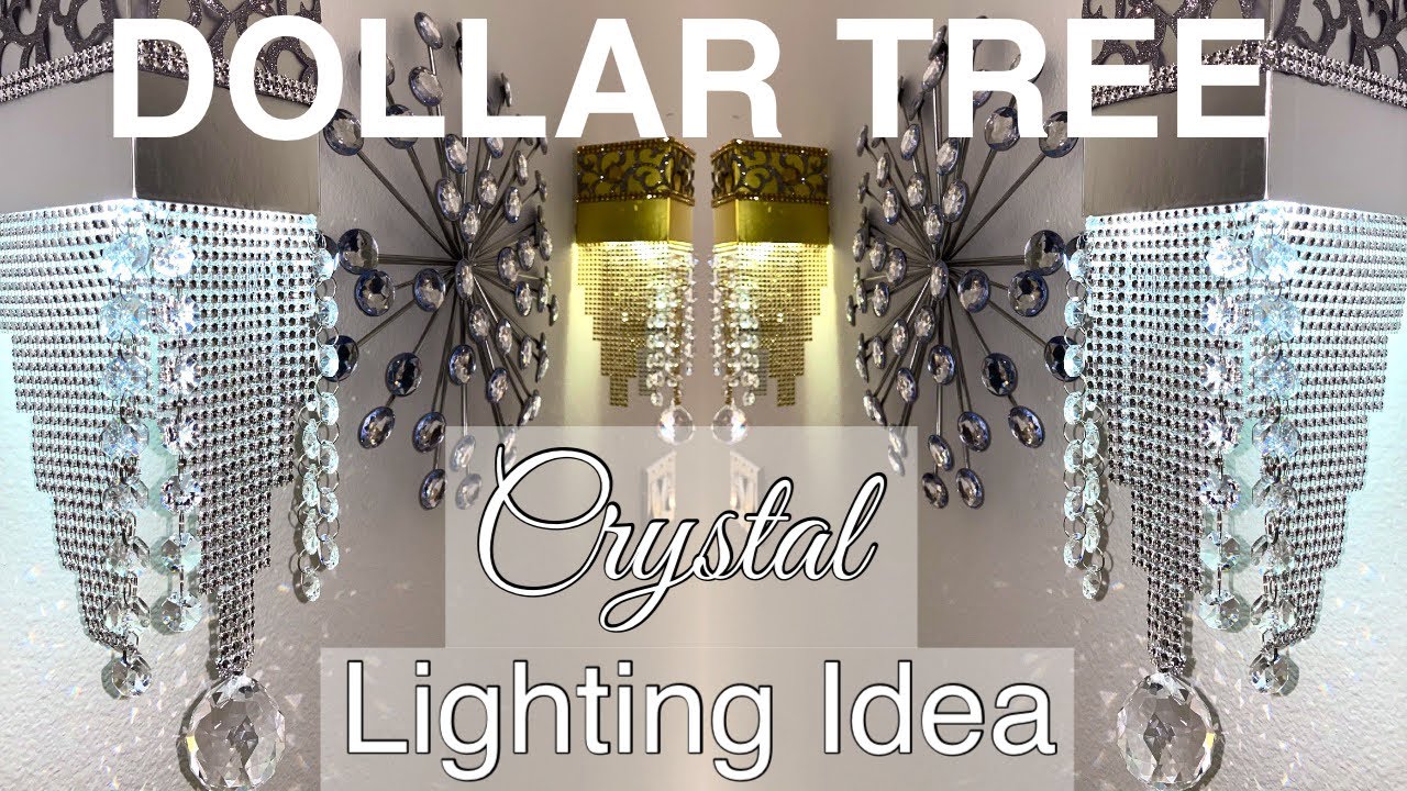 New Crystal DOLLAR TREE Lighting Idea! DIAMOND Wrap WALL Sconce