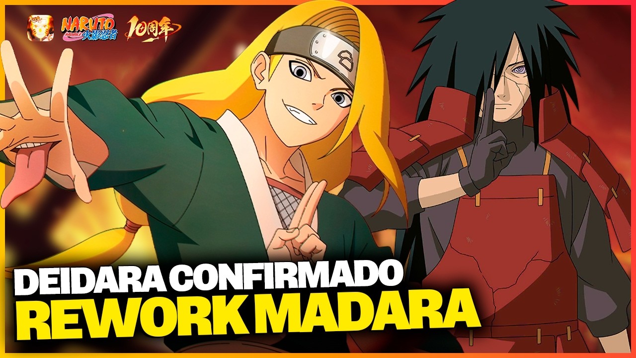 DEIDARA (CRIAÇÃO AKATSUKI) CONFIRMADO + REWORK NO MADARA UCHIHA E MUITO MAIS NO Naruto Mobile