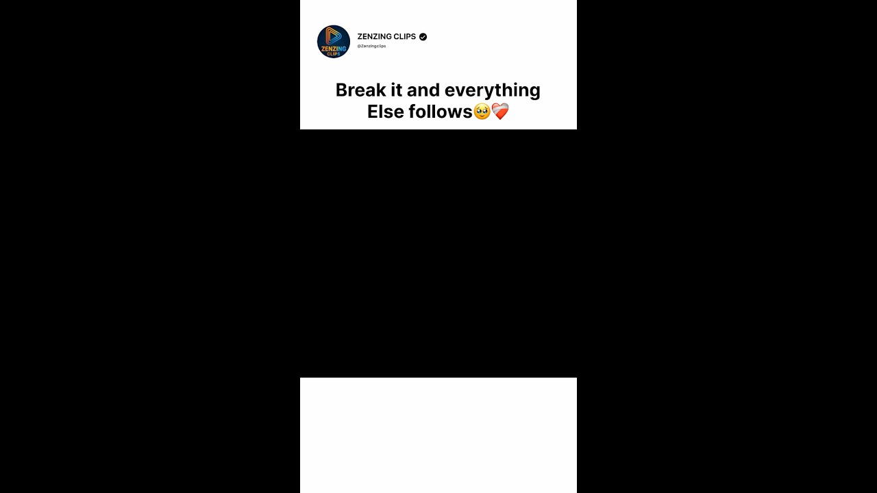 Break it and everything else follows 🥹❤️&zwj;🩹