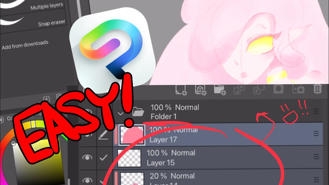 Quick and easy way to move layers into a folder on CSP (Clip Studio Paint) | IPAD OR MOBILE METHOD