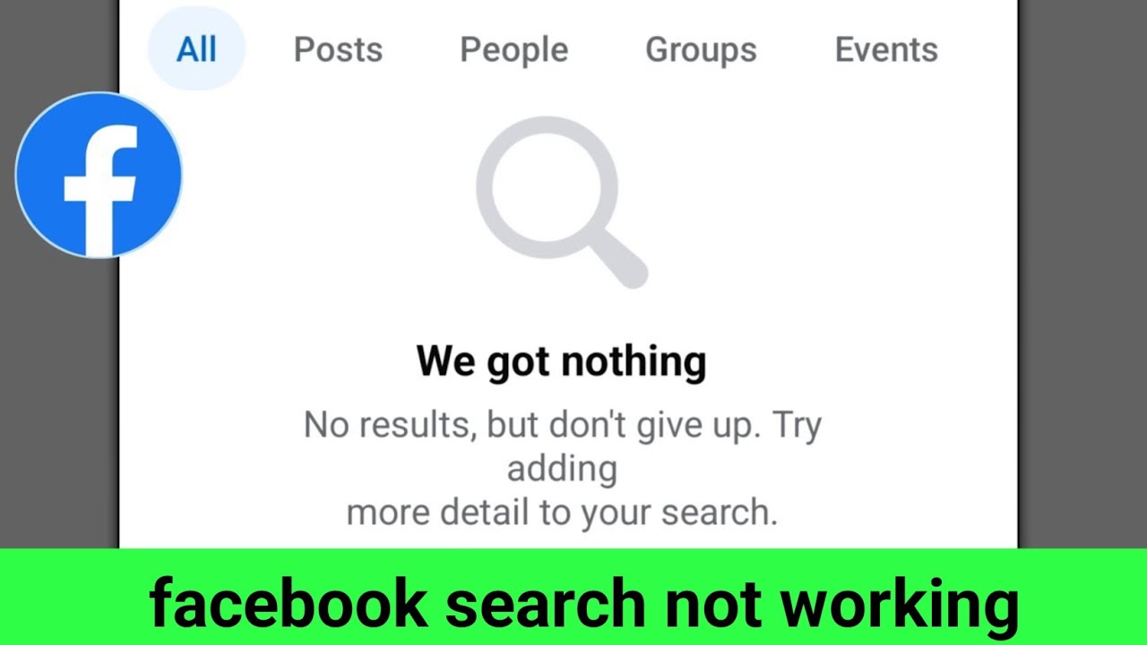 Facebook Search We got nothing No results but don't give up || Facebook Search Not Working Problem