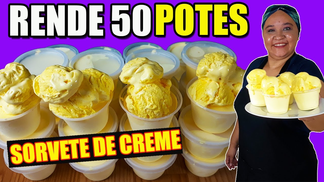 Rende 50 POTES Esse Sorvete Caseiro de Creme Com Apenas 1 LITRO de Leite !  !!
