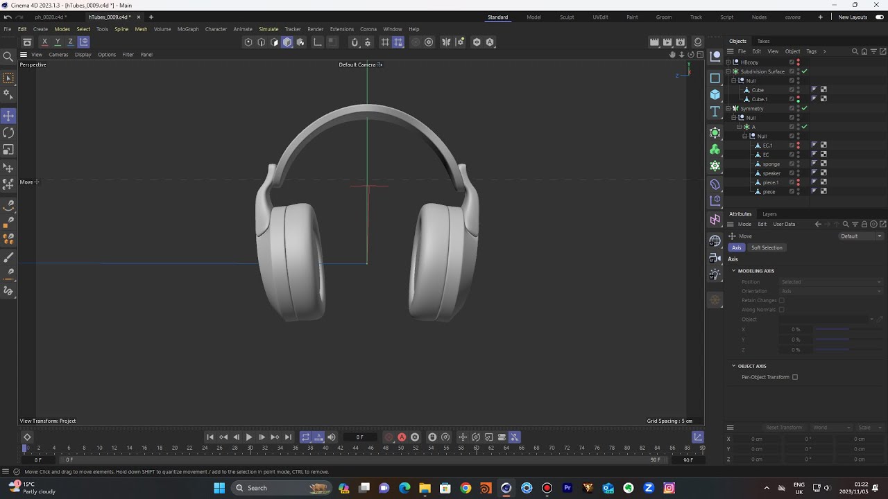 Cinema 4d Headphones Modeling
