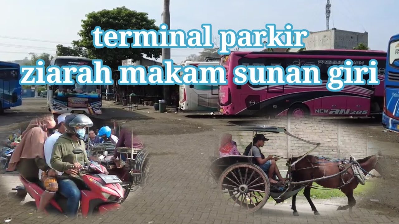 terminal parkir bis makam sunan giri kabupaten gresik jawa timur