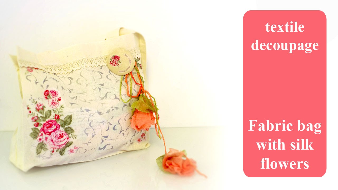 DIY Canvas tote bag | How To Personalise A Fabric Bag | Découpage TUTORIAL with Pentart Products
