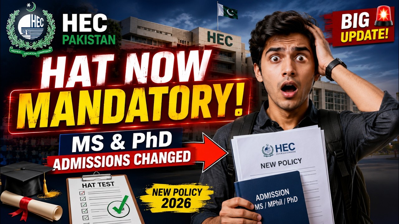 HEC New Policy 2026 | HAT Mandatory for MS & PhD Admissions