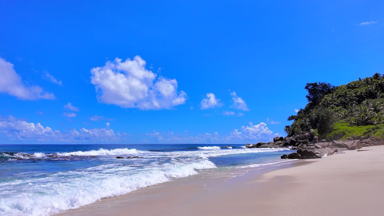 🏝 Pacific Island Paradise in Seychelles. Ocean 4K (12 HOURS)