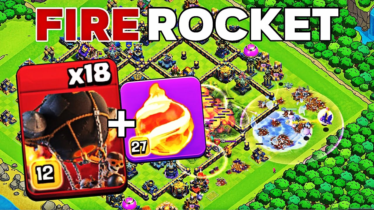 INSANE TH17 Warden Walk Fireball + Rocket Balloon Crush Legend League Base's!