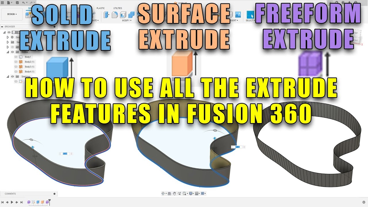 Fusion 360  - How to use the three types of Extrudes