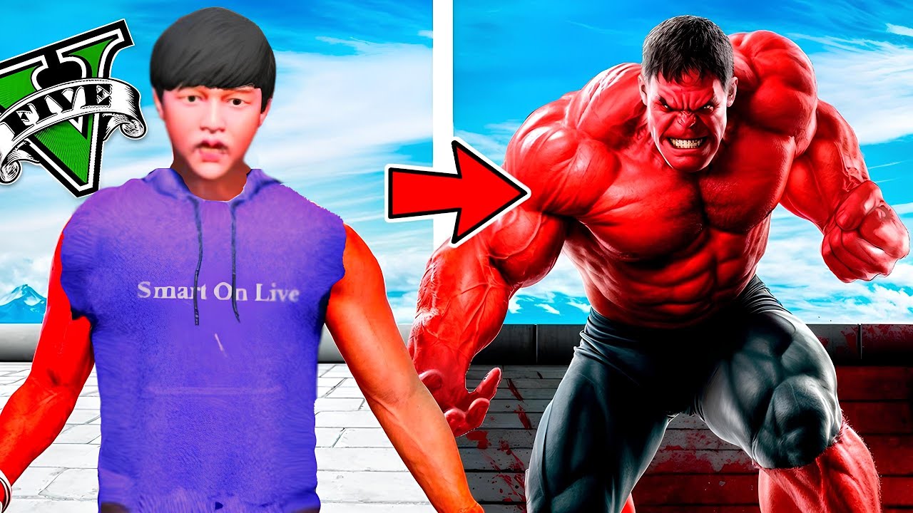 ကျွန်တော် Red Hulk အဖြစ် ပြောင်းလဲသွားခဲ့တယ် | I became Red Hulk in GTA V | SMART On Live