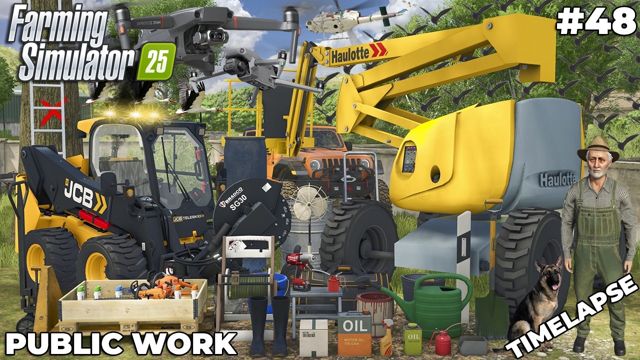 VERY DANGEROUS TREE REMOVAL IN A RESIDENTIAL AREA! 🌳⚠️ | PUBLIC WORK | Farming Simulator 25 | EP 48