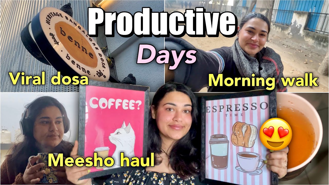 Productive Yet Cozy Days Vlog 🤍 | Shooting Content, Meesho Haul & Morning Walk 
