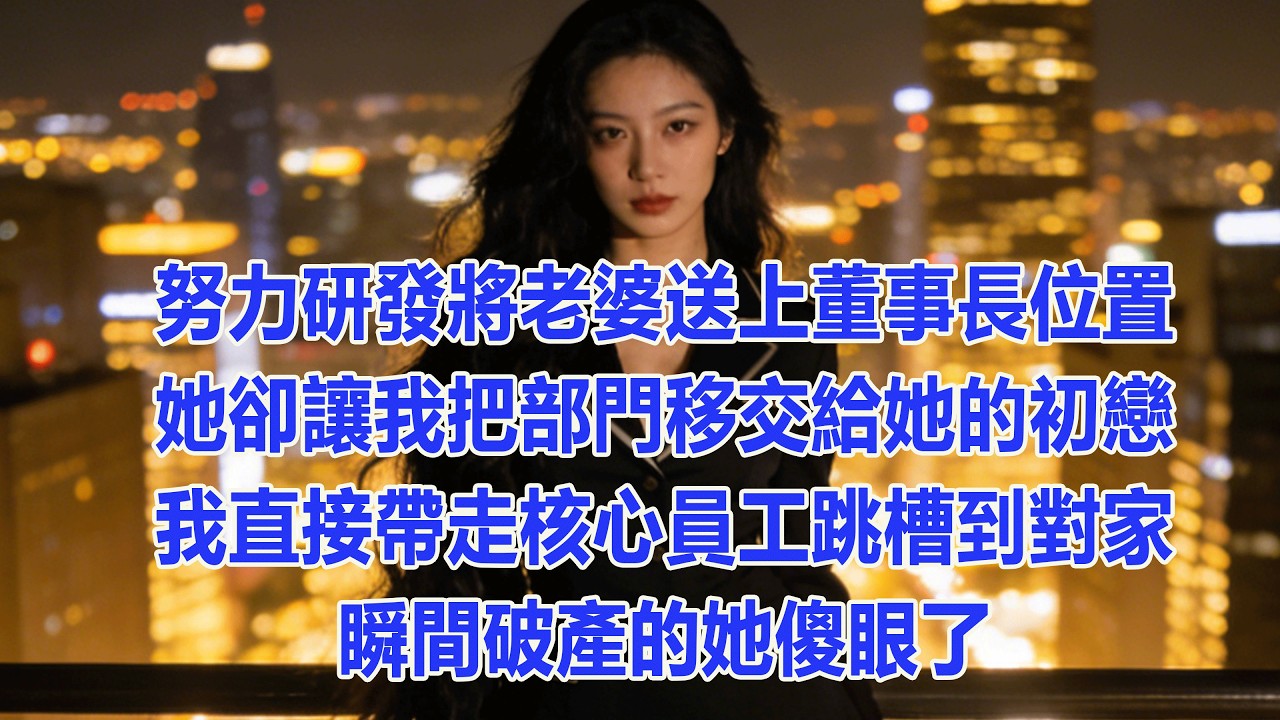 【完結文】努力研發將老婆送上董事長位置，她卻讓我把部門移交給她的初戀，我直接帶走核心員工跳槽到對家，瞬間破產的她傻眼了。  #出軌小說 #愛情故事 #白月光 #幸福人生 #生活经验 #情感故事