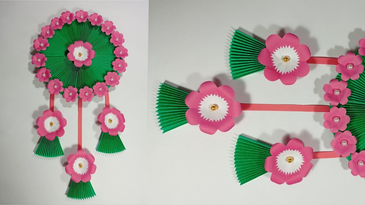 Paper Flower Wall Hanging Craft, Easy wall hanging Craft ideas, New Wall Craft