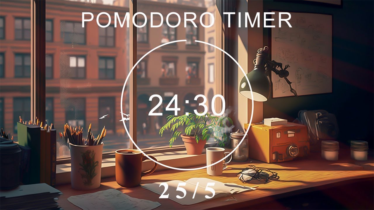 Исследование с Pomodoro - 25/5 Timer Pomodoro - исследование LOFI - 4 х 25 мин