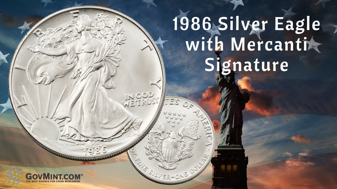 1986-S Silver Eagle Proof Coin with John Mercanti Signature