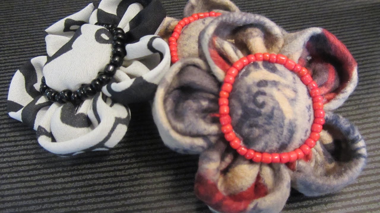Cómo hacer flores de tela. How to make fabric flowers.