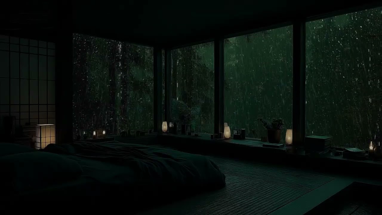 Calming Rainfall in a Tranquil Garden 🌧 (No Ads) | Rain Sounds For Deep Sleep & Relaxation