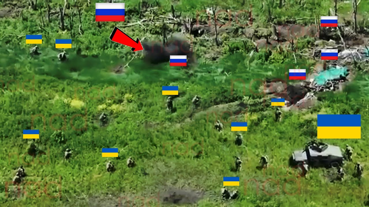 Forf&aelig;rdelig! Ukrainsk n&aelig;rkamp dr&aelig;ber hundredvis af russiske soldater i et overraskelsesangreb