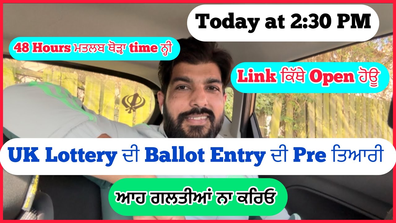 Uk free lottery visa Pre Ballot Entry Video! Youth Mobility Visa UK for Indians ! Today at 2:30! 