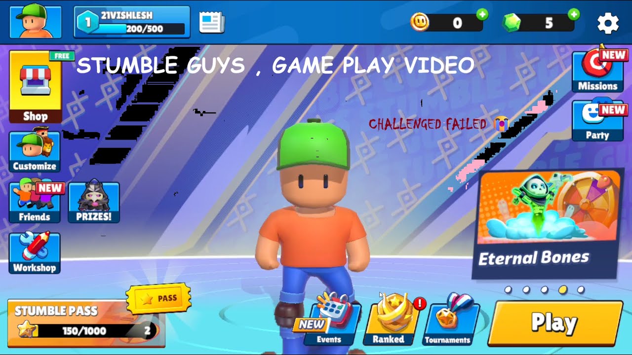 Stumble Guys GAMEPLAY VIDEO ! challenged failed 😭😭