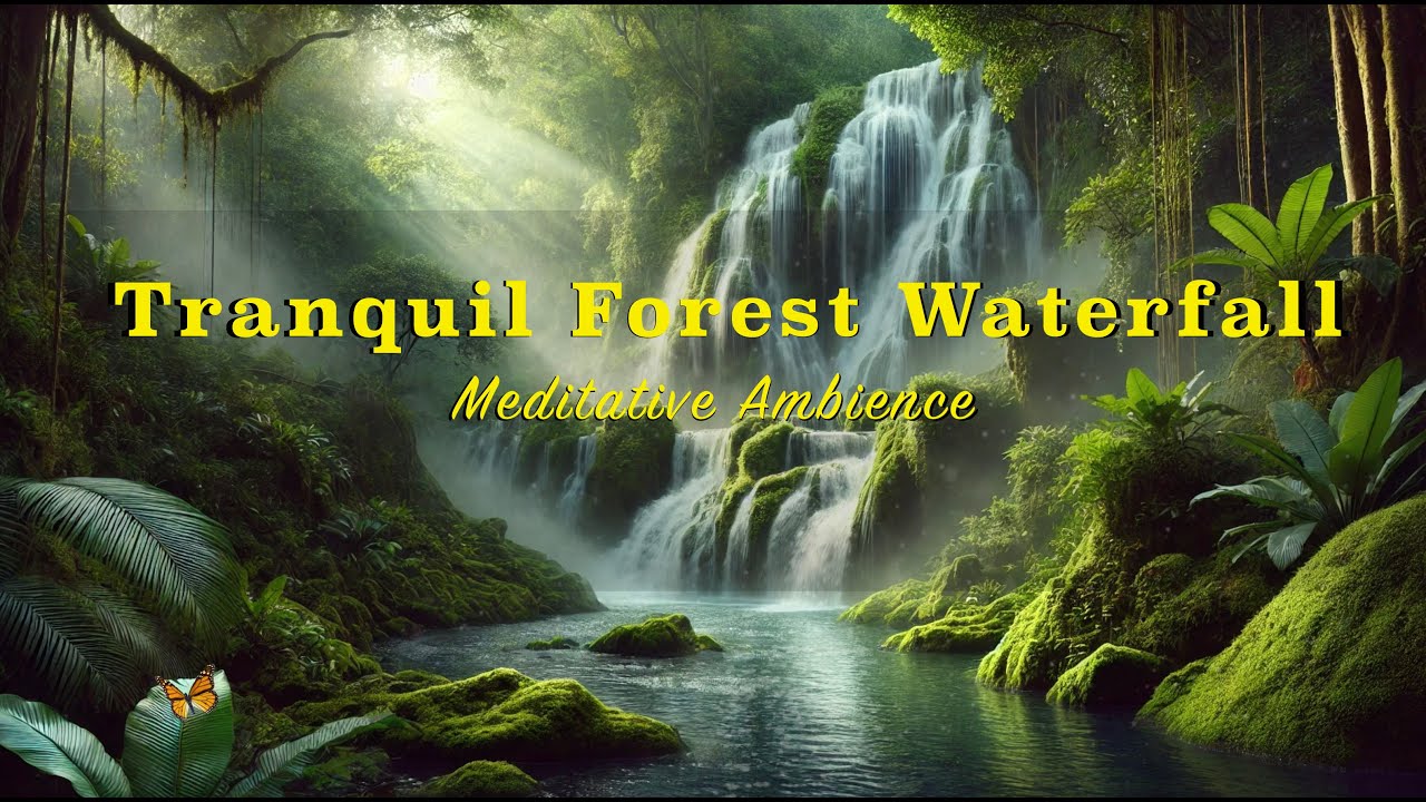 Tranquil Forest Waterfall 🌿  Meditative Ambience