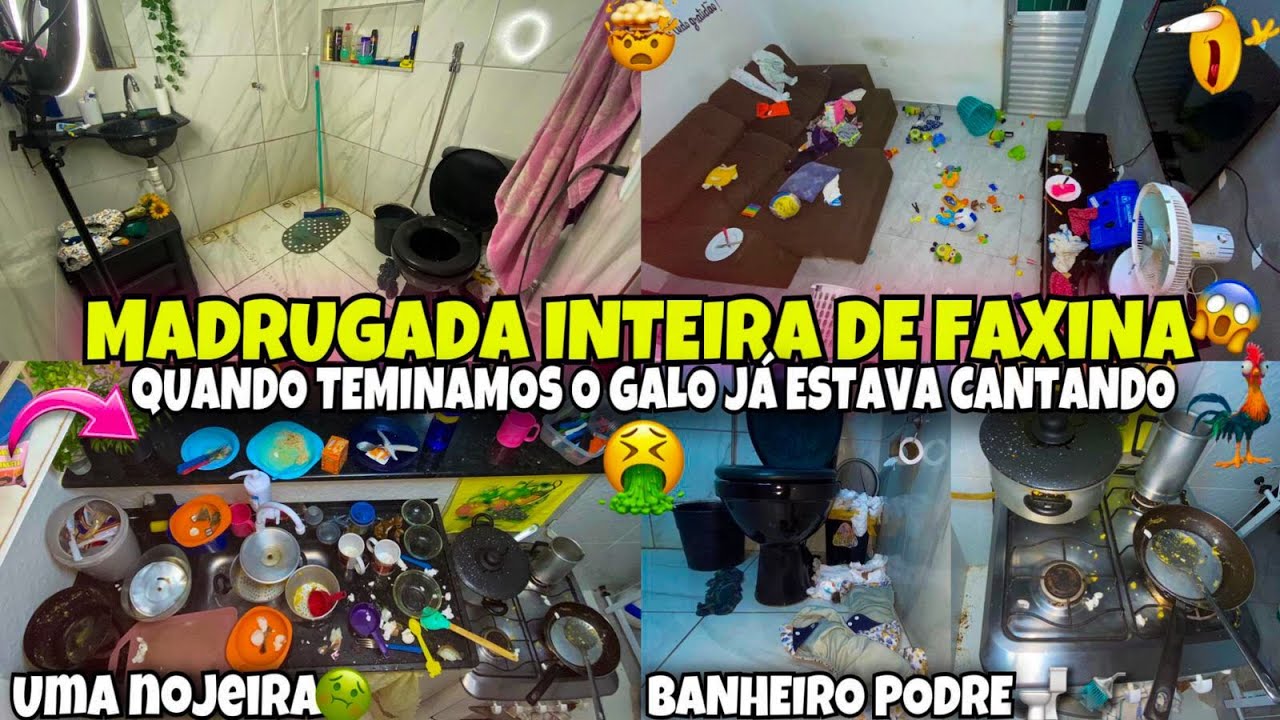 FAXINA NA MADRUGADA | A CASA ESTAVA PODRE, BANHEIRO UM NOJO, 1 Mês Sem Lavar | TEM MER***A NO VASO