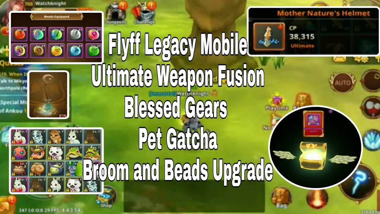 Flyff Legacy Mobile | Ultimate Weapon Fusion | Blessed Gears Fusion | Pet, Broom and Beads Upgrade