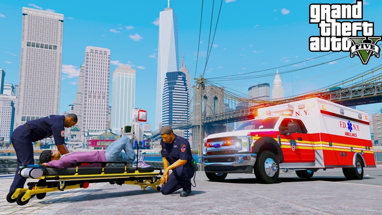 Incredible Rescue By FDNY EMS Ambulance In Liberty City - GTA 5 Paramedic Mod