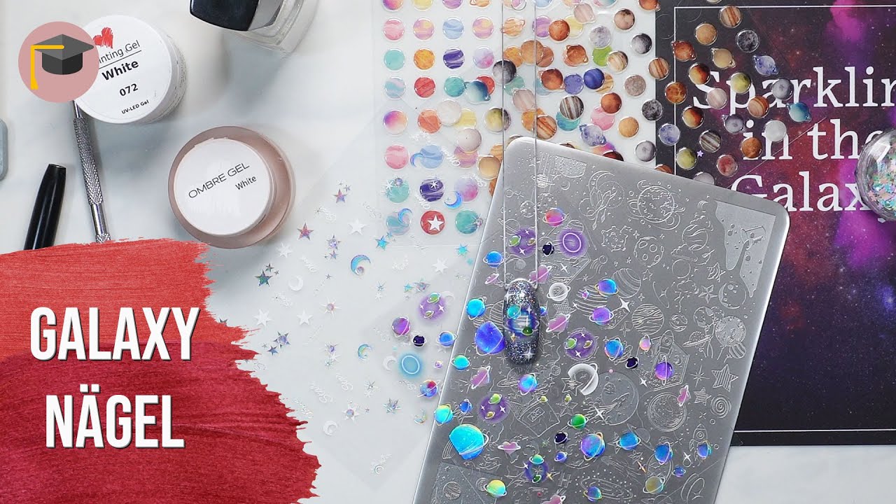 Galaxy Design mit neuer Motto-Box - Ombre, Sticker & Stamping | Lovenails Tutorial 188