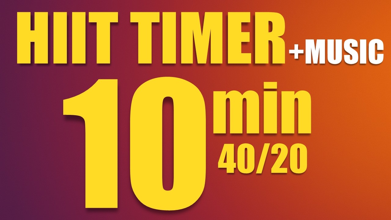 🔥 10-минутный таймер для HIIT-тренировок | 40 секунд включено / 20 секунд выключено | Звуковые си...