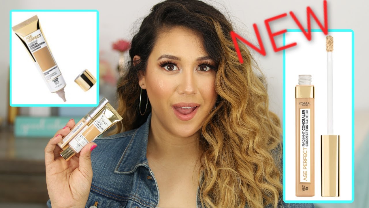 Loreal Age Perfect Radiant Serum Foundation &  Concealer Review Olive Dry Skin