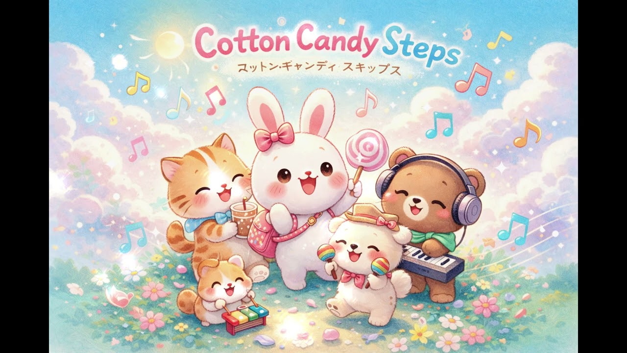 【可愛療癒BGM】棉花糖花田🍭 ｜Cotton Candy Steps | Cute Relaxing Japanese Background Music for Study Work & Cafe