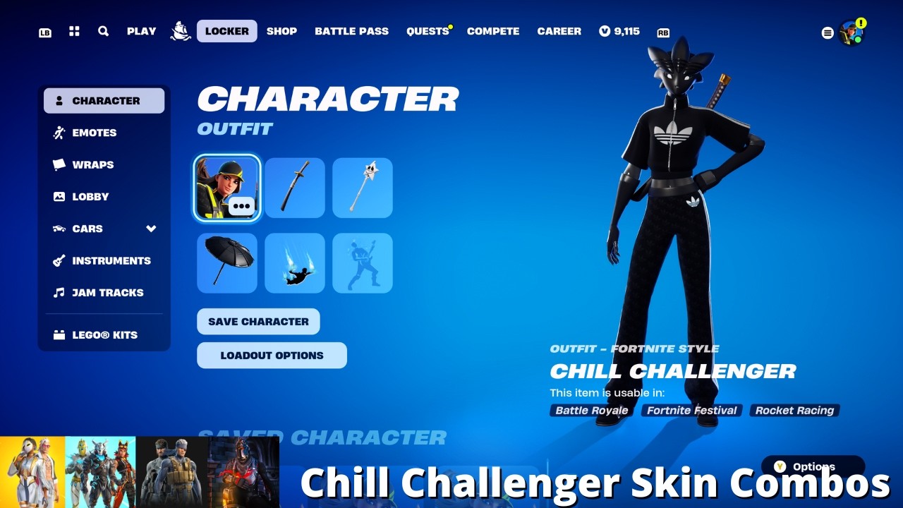 Chill Challenger Skin Combos (Fortnite Battle Royale)