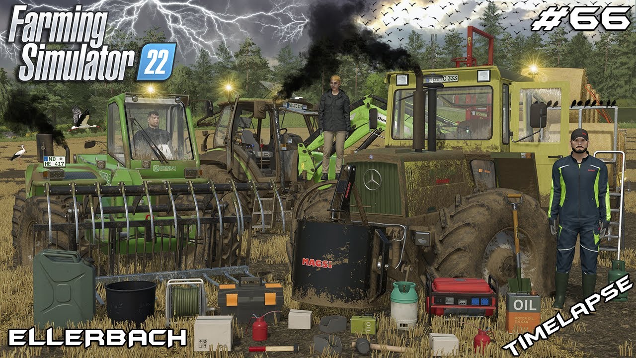 COLLECTING STRAW BALES IN RAIN AND MUD WITH @kedex | Ellerbach | Farming Simulator 22 | Episode 66