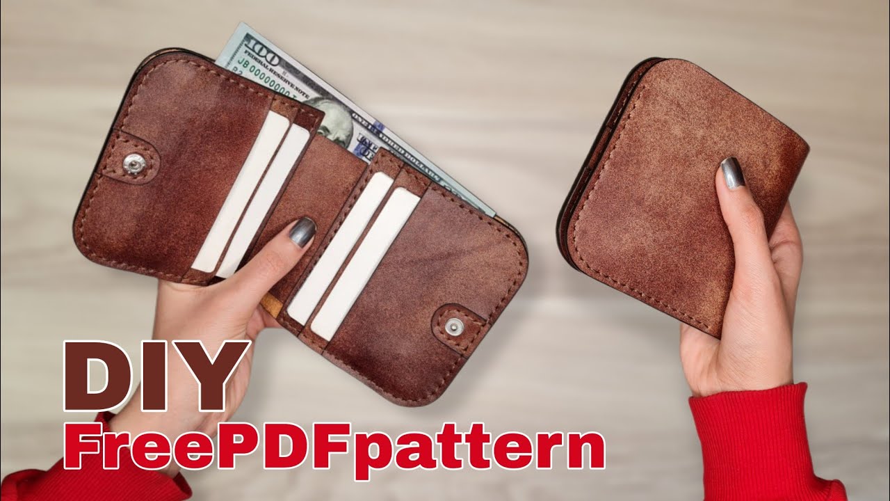 Free Pattern⭕️How to make a leather wallet✌️tutorial⭕️آموزش و الگوی رایگان کیف پول چرم