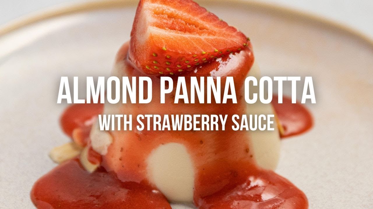 Almond Panna Cotta with Strawberry Sauce