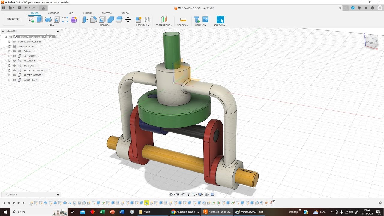 Fusion 360: Meccanismo Oscillante (assemblaggio)