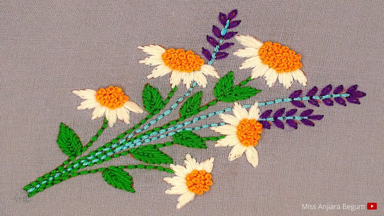 Wonderful Flower Bunch Embroidery Tutorial, Miss Anjiara Begum