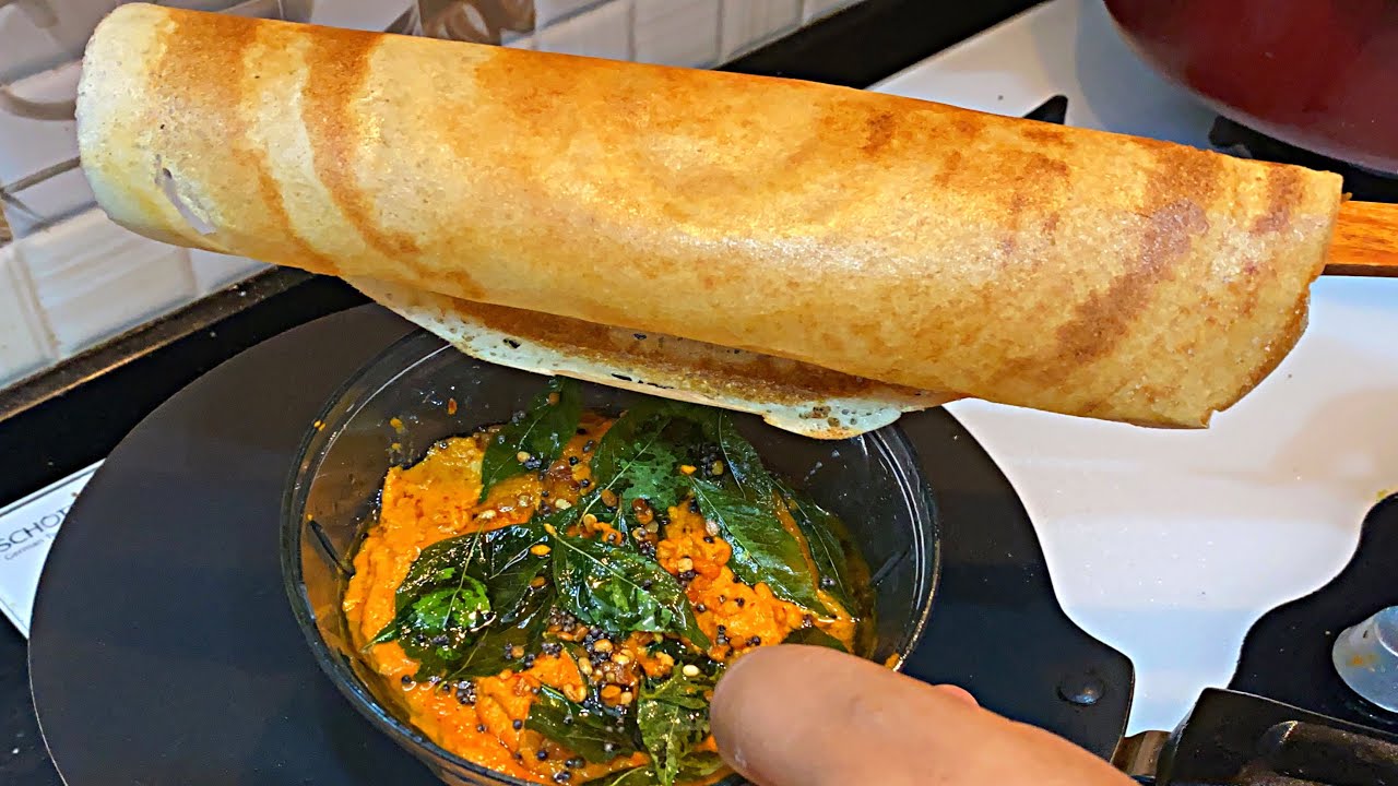 10 ನಿಮಿಷದಲ್ಲಿ ಮಾಡಿ ಗರಿಗರಿ ದೋಸ ಹಾಗೂ ಕೆಂಪು ಚಟ್ನಿ 😋|Crispy Dosa And Chutney In 10 Minutes 2020