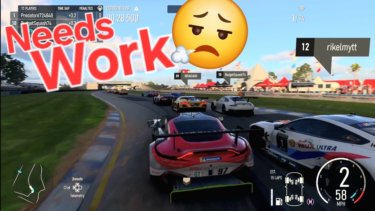 Trying the Aston at Sebring M/S/S, tune needs attention 😬, GT2's (Forza Motorsport 2023)