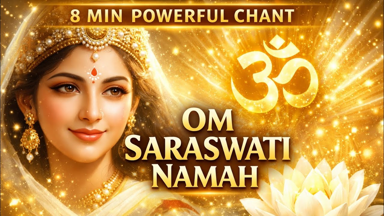Om Saraswati Namah 8 Minutes Chant | Powerful Mantra for Study, Focus, Wisdom & Exam Success