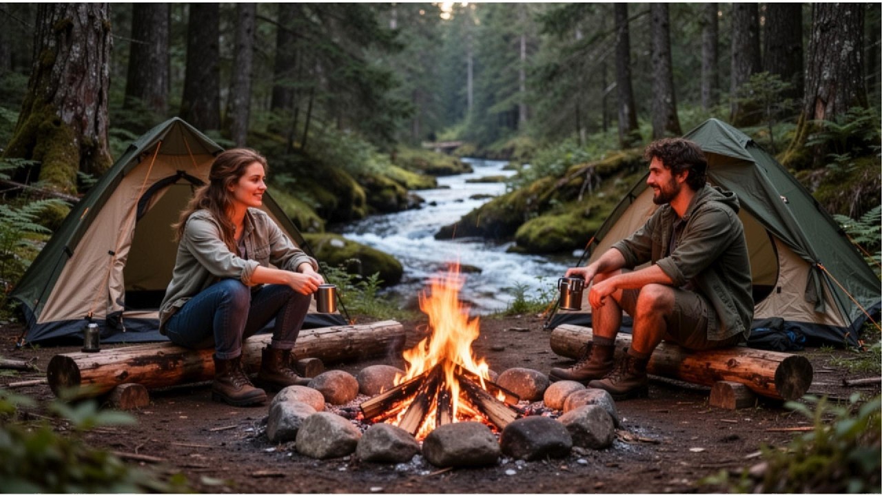 Cave Campfire Ambience – Relaxing Fire Crackling & Water Sounds for Deep Sleep