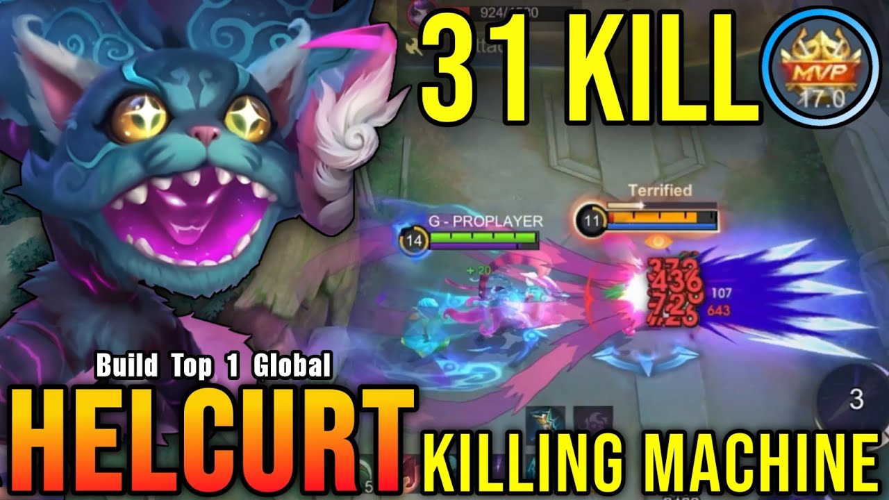 31 Kills!! Killing Machine Helcurt MVP 17.0 Points!! - Build Top 1 Global Helcurt ~ MLBB