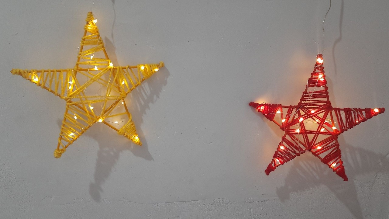 Como Fazer uma Estrela. Reciclagem de Natal (estrela) com palitos de churrasco⭐🎅