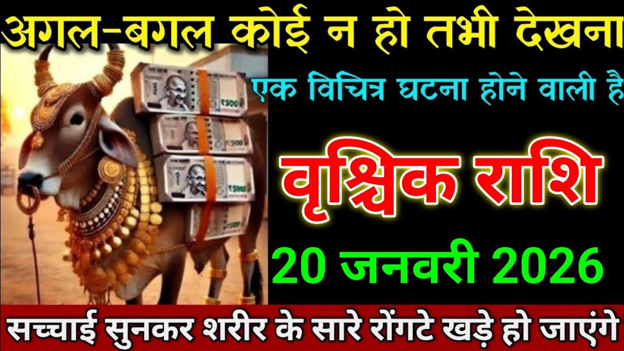 वृश्चिक राशि 20 जनवरी 2026 अगल-बगल कोई न हो तभी देखना बड़ी खबर। Vrishchik Rashi 